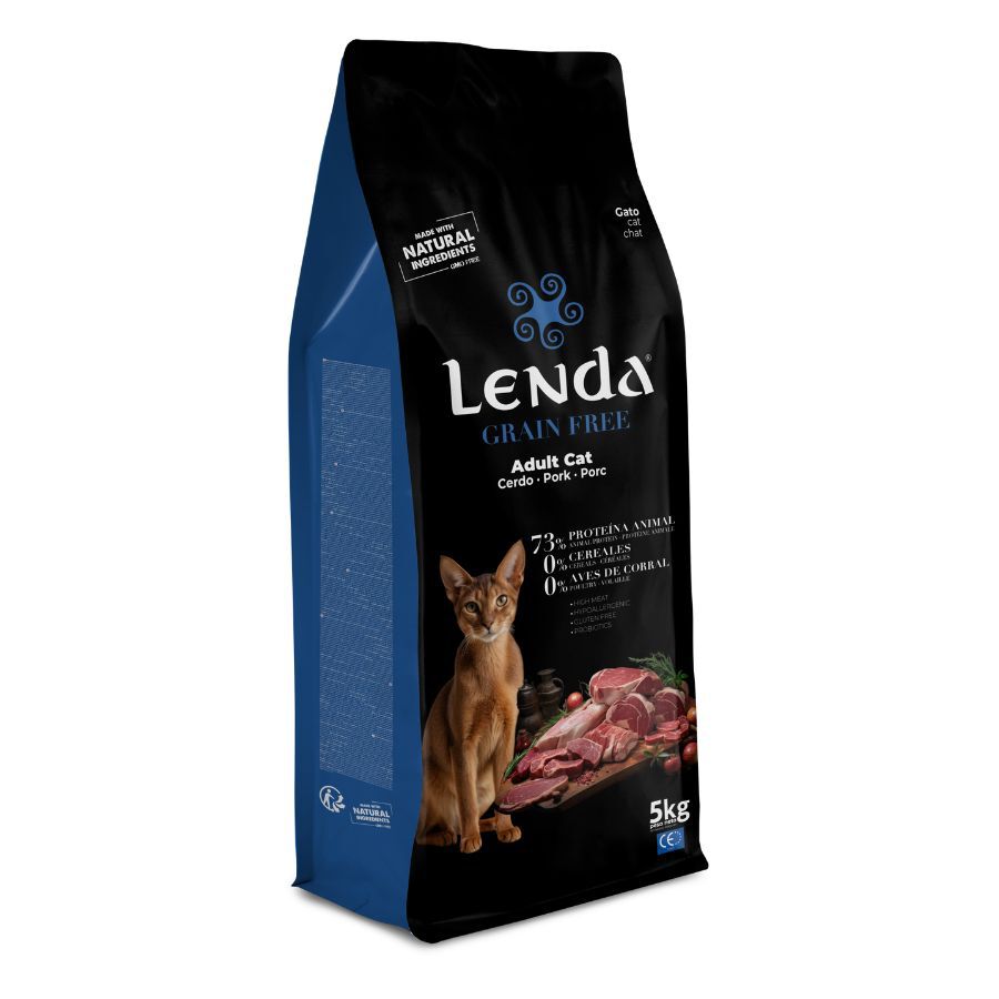 5 Kg Lenda Grain Free Cerdo pienso para gatos, , large Imagen numero 1