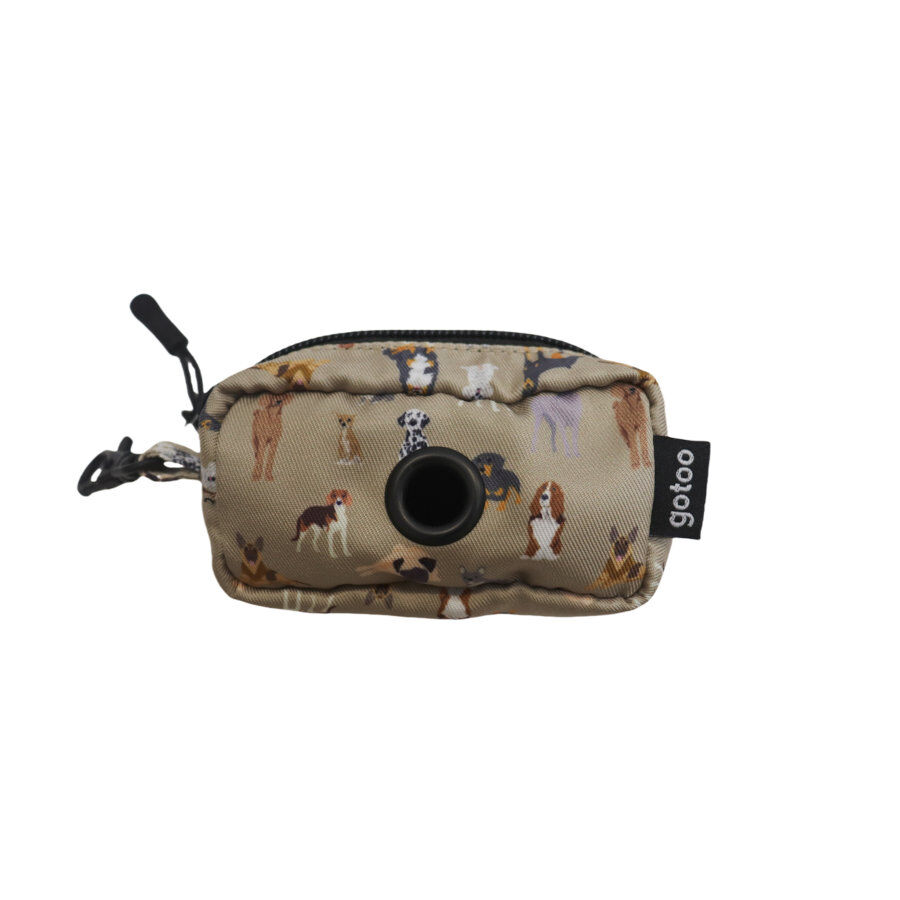 Gotoo Porta bolsas estampada marrón para perros
