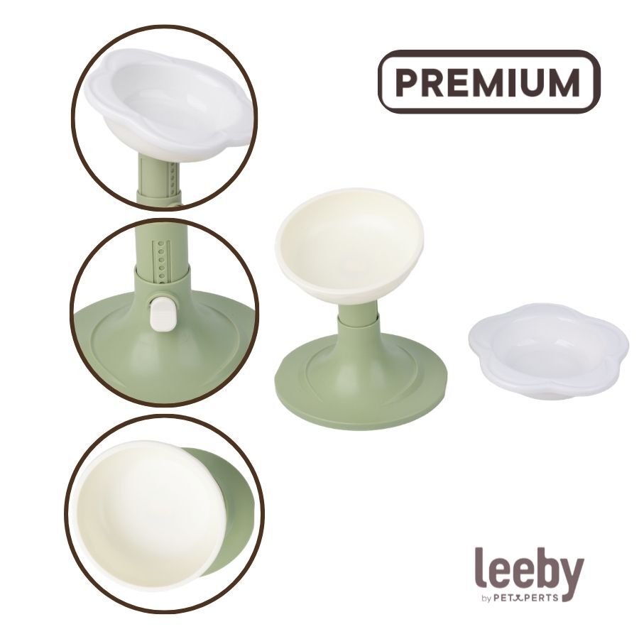 Leeby Comedero Elevado Inclinado de Cer&aacute;mica Estilo Flor para gatos, , large Imagen numero 3