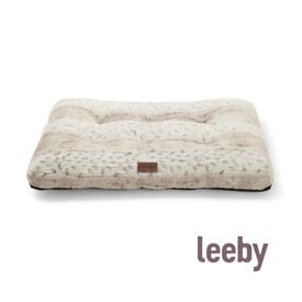 Leeby colchón suave leopardo print para perros