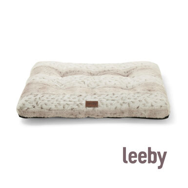 Leeby colchón suave leopardo print para perros