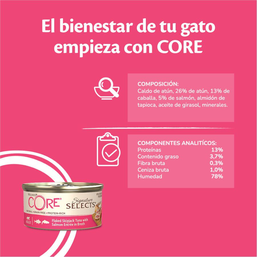 Wellness Core Flaked Salmón lata para gatos thumbnail