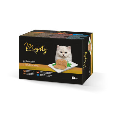 Majesty Adult Mousse Mix lata para gatos  - Pack
