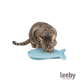 Leeby Alfombrilla de Lamer Pez Azul para gatos