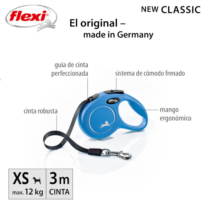 Flexi New Classic Correa Extensible Azul para perros thumbnail