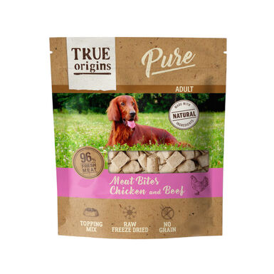 True Origins Bocaditos Pure Adult Freeze Dried Pollo y Ternera para perros