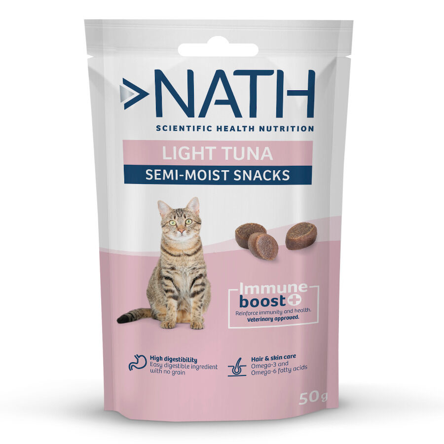 50 g Nath Bocaditos Light Semih&uacute;medos de At&uacute;n para gatos, , large Imagen numero 1