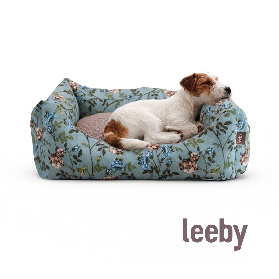 Leeby Cuna Desenfundable Turquesa de Flores para perros, , large Imagen numero 2
