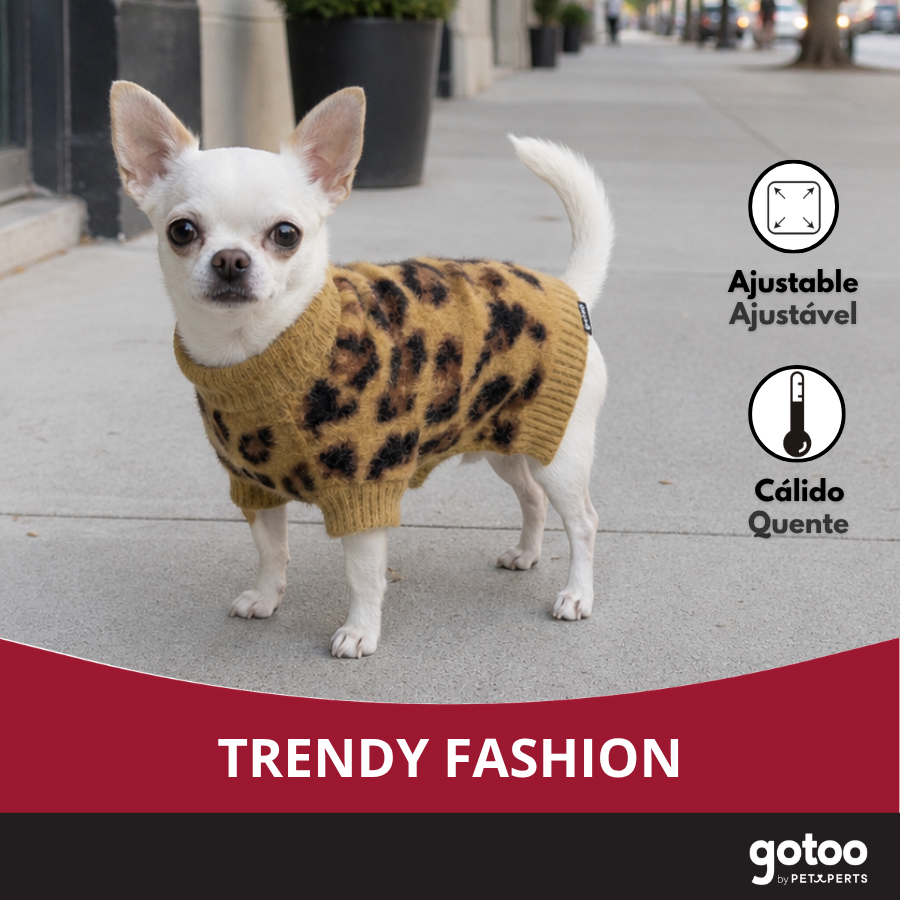 Gotoo Jersey Punto Estampado Leopardo para perros, , large Imagen numero 6