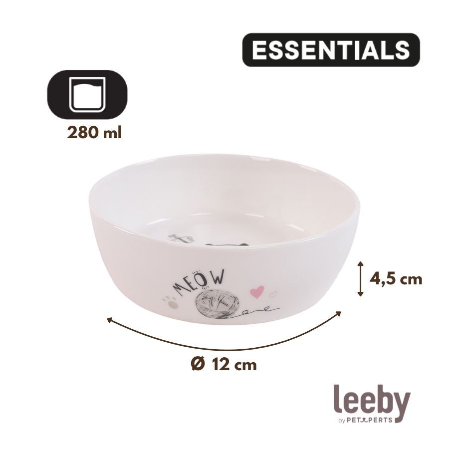 Leeby Comedero de Cer&aacute;mica Blanco para gatos, , large Imagen numero 4