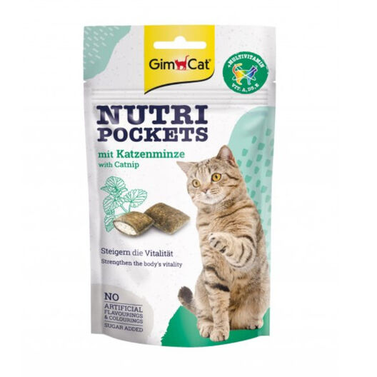 GimCat Bocaditos Nutri Pockets Catnip y Multivitaminas para gatos, , large image number null
