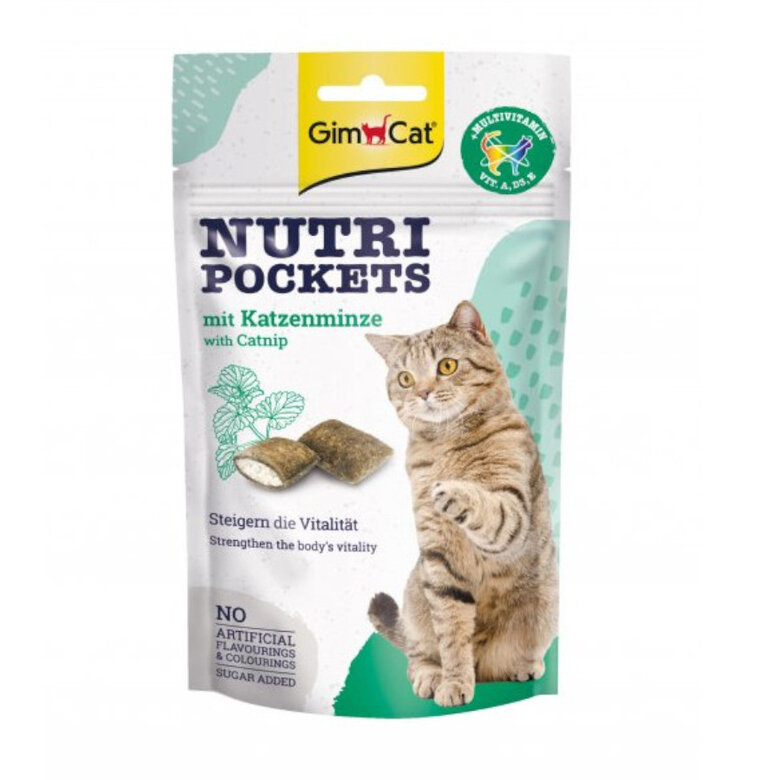 GimCat Bocaditos Nutri Pockets Catnip y Multivitaminas para gatos, , large image number null