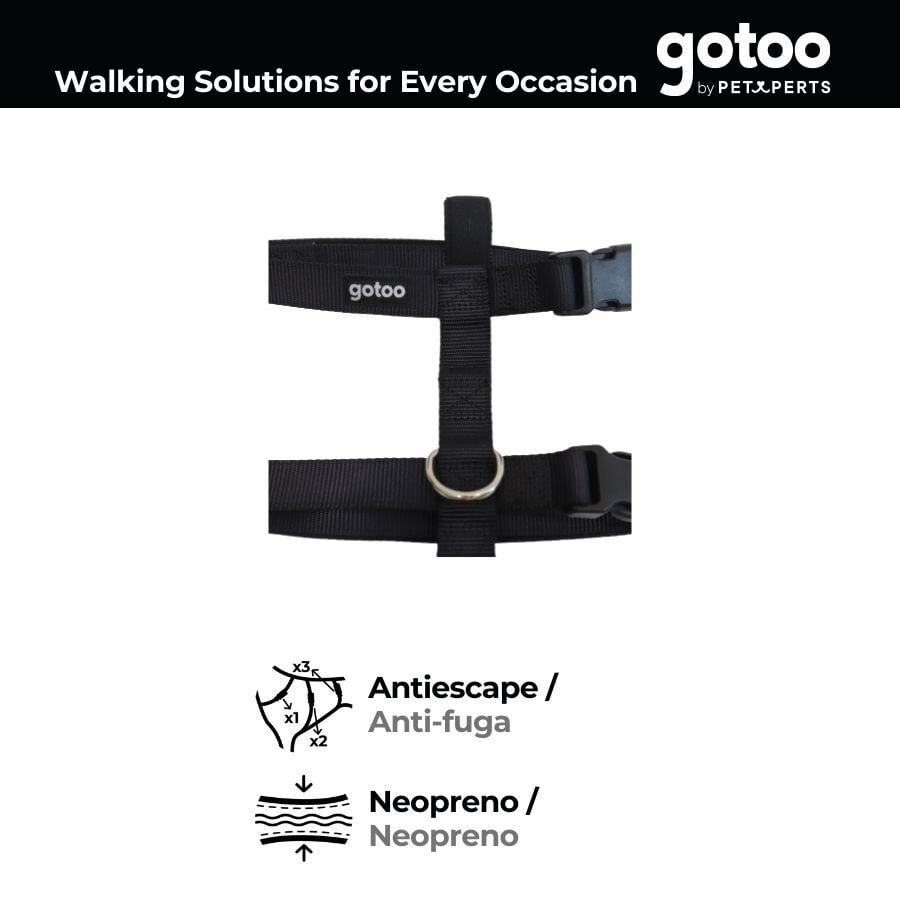Gotoo Arn&eacute;s antiescape negro para perros, , large Imagen numero 3