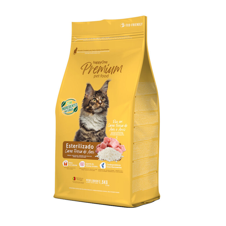 happyOne Premium Esterilizado de Carne Fresca de Aves pienso para gatos,  Imagen numero 1 happyOne Premium Esterilizado de Carne Fresca de Aves pienso para gatos, , large Imagen numero 1