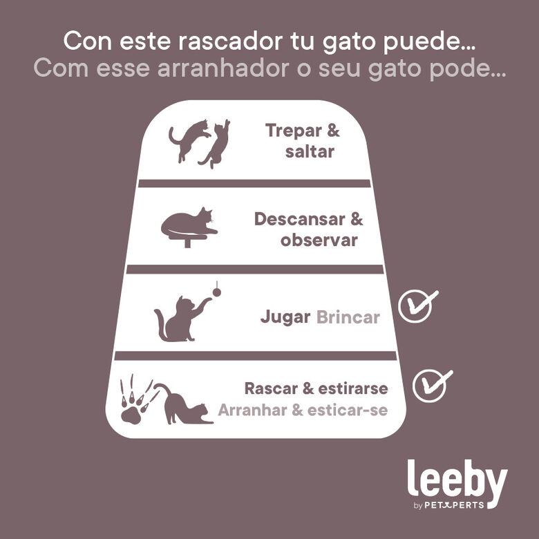 Leeby Beau rascador redondo con juguete para gatos thumbnail