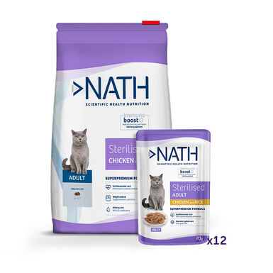 Pack Nath Sterilised - pienso y comida húmeda para gato