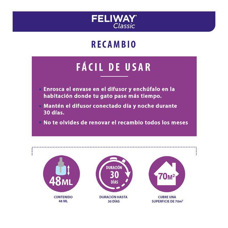 Feliway Classic Difusor y/o Recambio Tranquilizante para gatos thumbnail