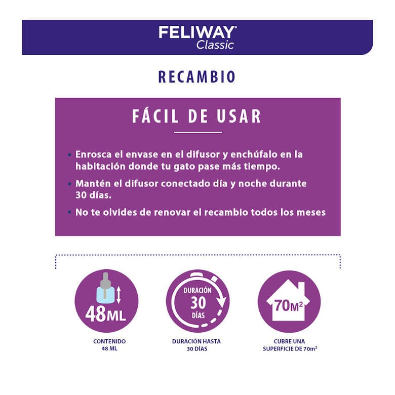 Feliway Classic Difusor y/o Recambio Tranquilizante para gatos,  Imagen numero 4 Feliway Classic Difusor y/o Recambio Tranquilizante para gatos, , large Imagen numero 4