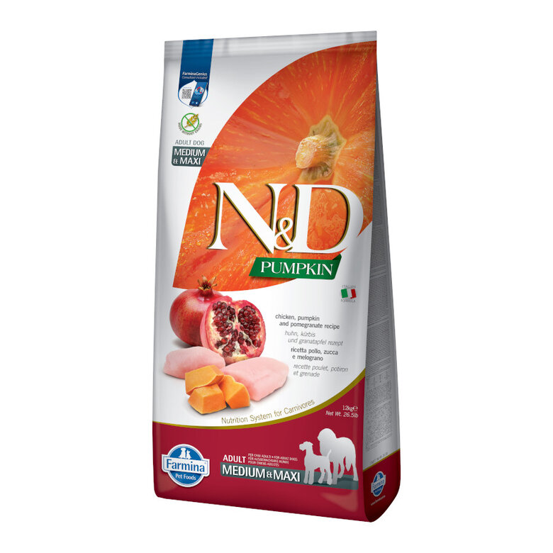 12 kg Farmina N&D Pollo, Calabaza y Granada pienso para perros,  Imagen numero 1 12 kg Farmina N&D Pollo, Calabaza y Granada pienso para perros, , large Imagen numero 1