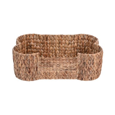 Leeby cama hueso de mimbre marrón para perros