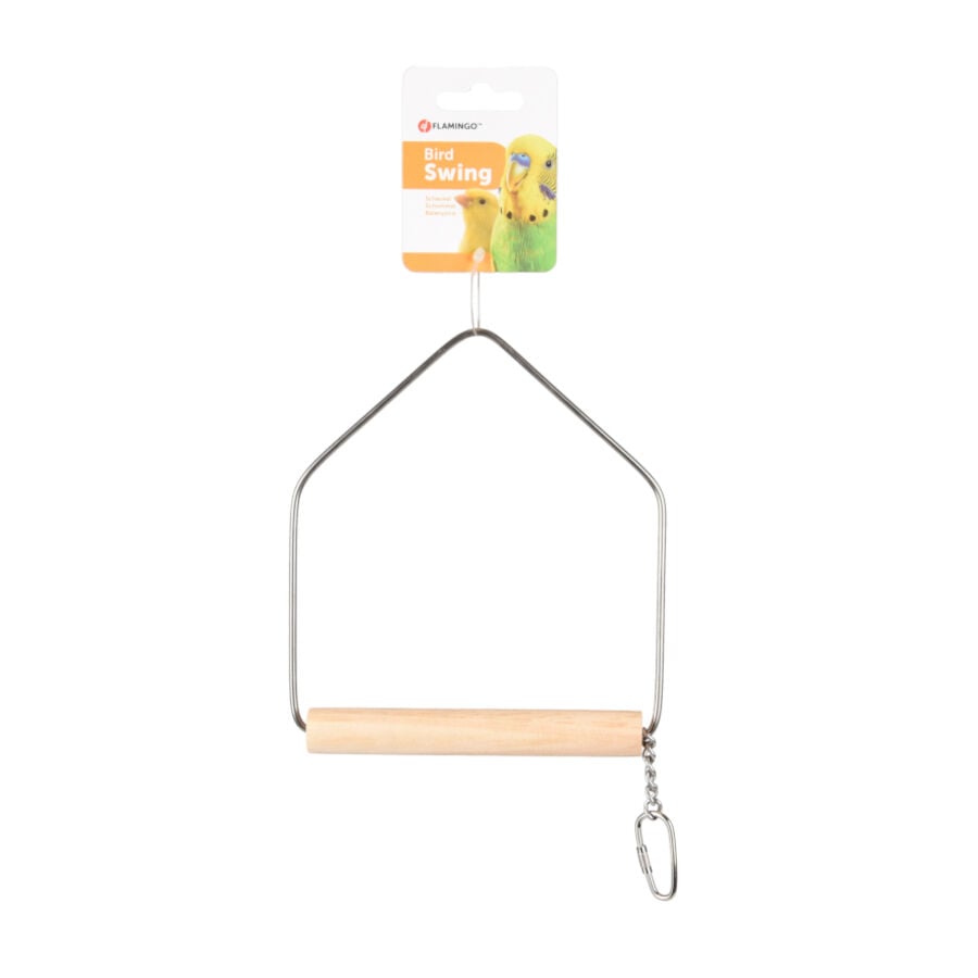 Flamingo Columpio de madera juguete para periquitos thumbnail