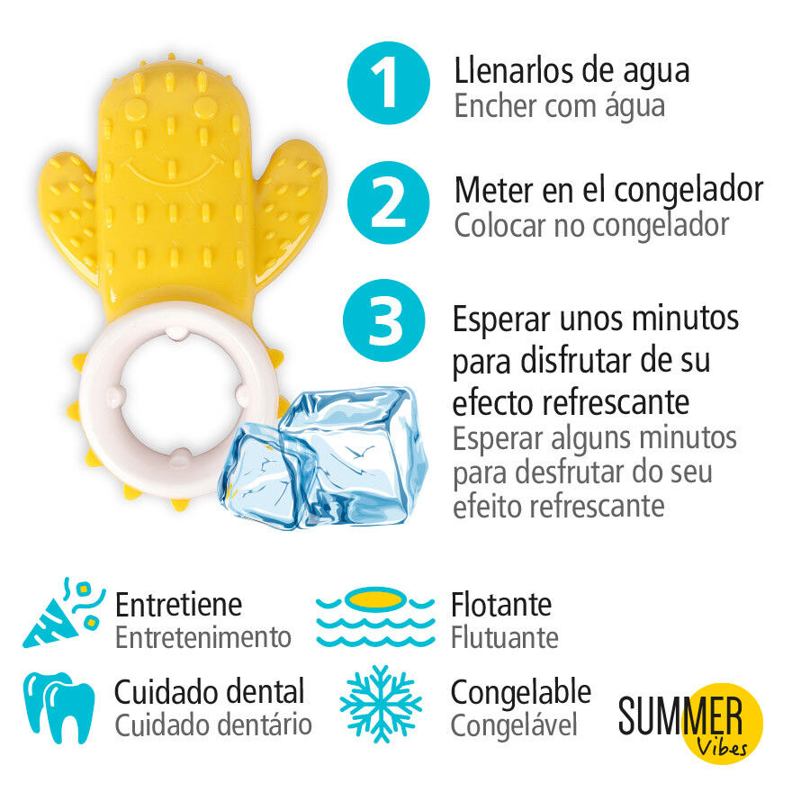 Summer Vibes Mordedor frío cactus amarillo para cachorros thumbnail