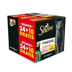 Sheba Finesse Pollo y Salm&oacute;n en pat&eacute; tarrinas para gatos