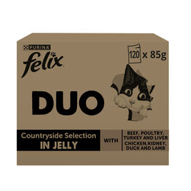Felix Duo Mix Carne Gelatina sobre para gatos