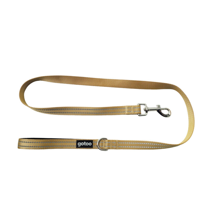 Gotoo Correa de nylon reflectante beige para perros