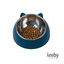 Leeby Comedero Elevado Acero y Pl&aacute;stico Azul para gatos, , large indicador imagen numero 2