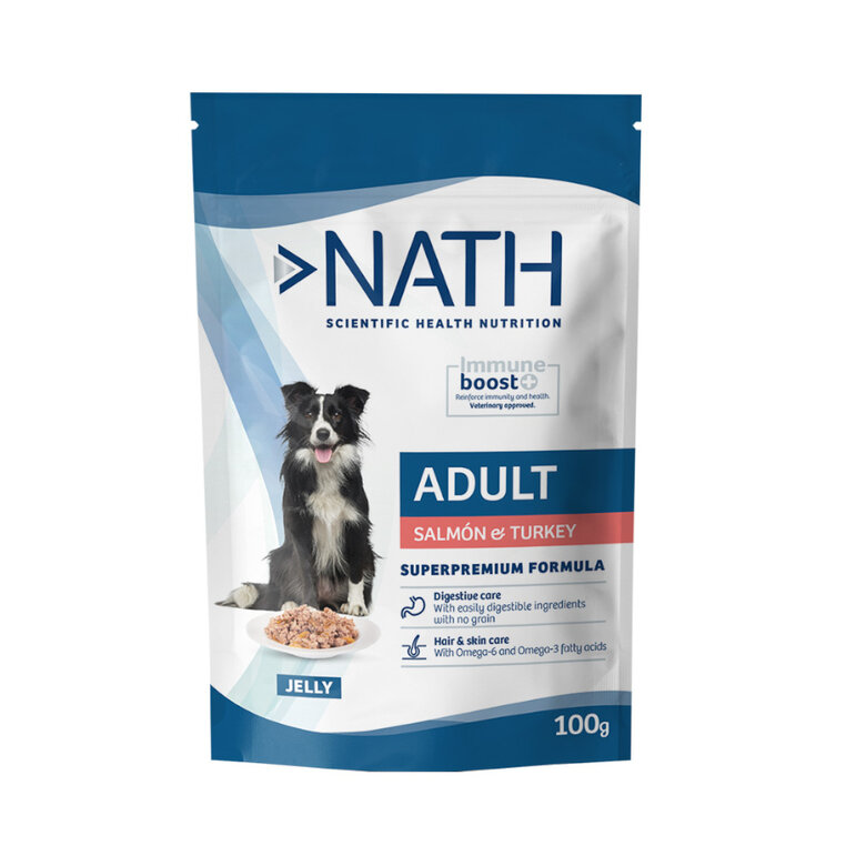 100 g Nath Adult Salmón y Pavo en Gelatina sobre para perros,  Imagen numero 1 100 g Nath Adult Salmón y Pavo en Gelatina sobre para perros, , large Imagen numero 1