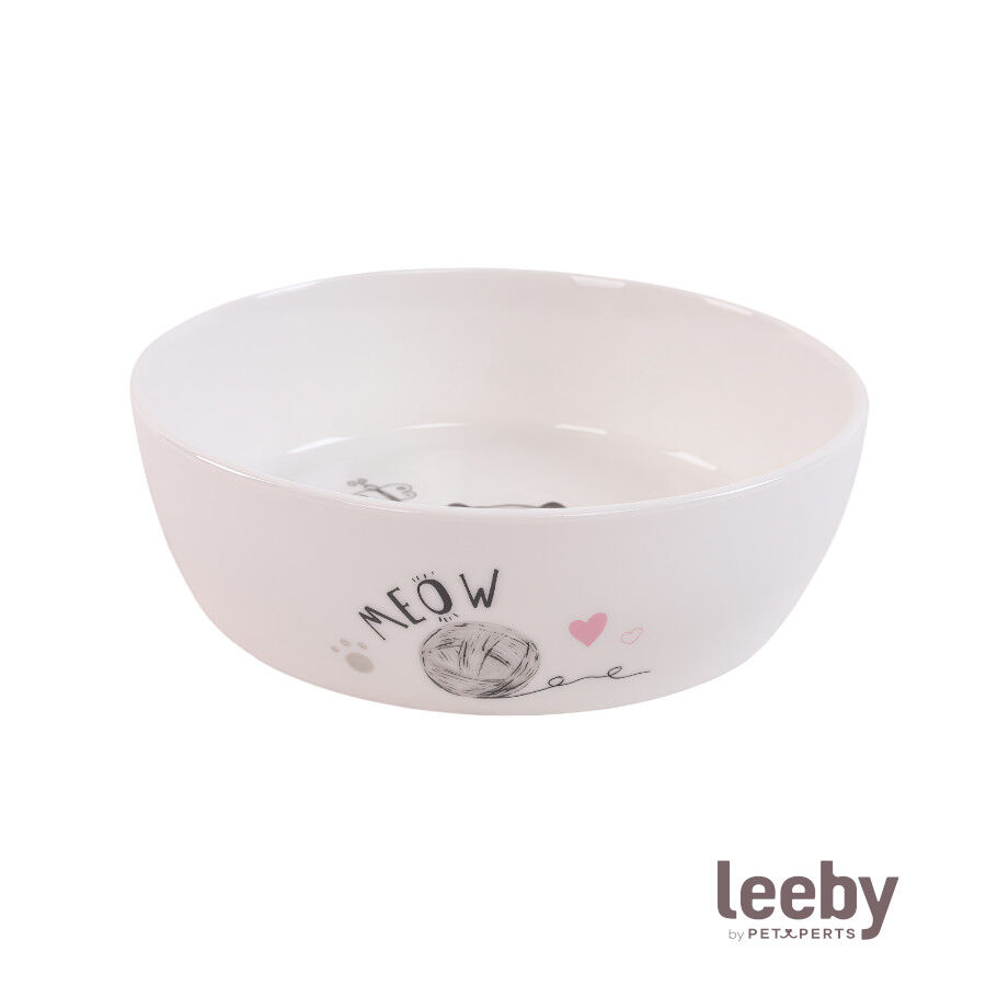 Leeby Comedero de Cer&aacute;mica Blanco para gatos, , large Imagen numero 2
