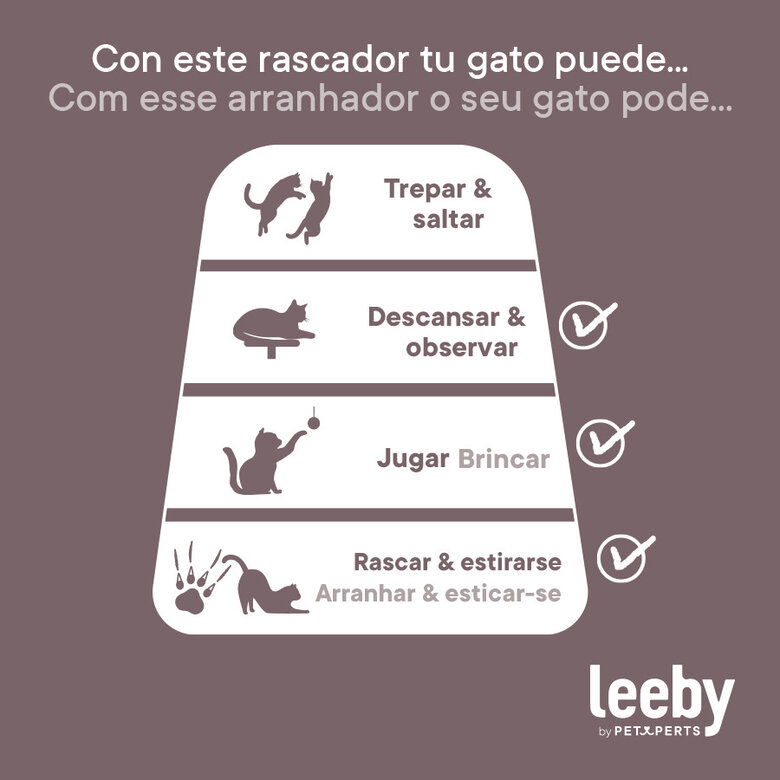 Leeby Tigrou rascador con cama y juguete beige para gatos,  Imagen numero 7 Leeby Tigrou rascador con cama y juguete beige para gatos, , large Imagen numero 7