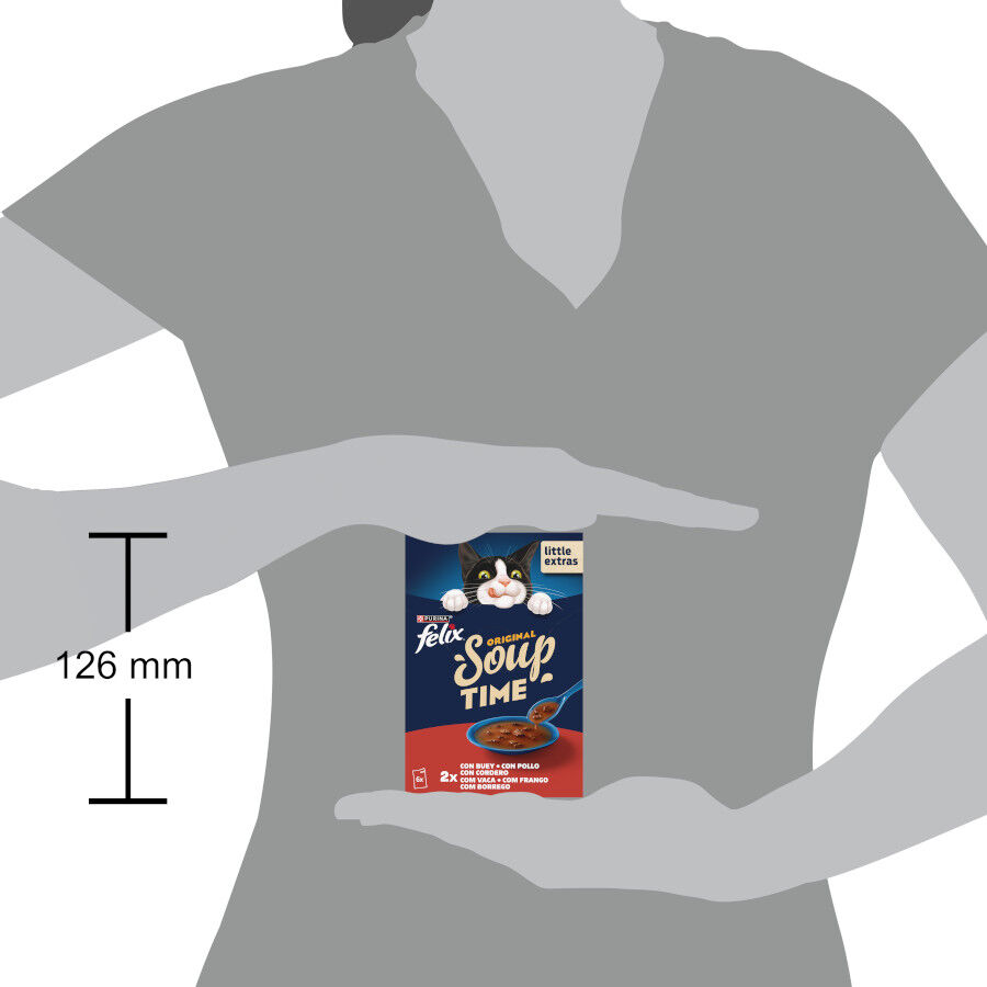 6 x 48 g Felix Cat Sopa de Buey, Pollo y Cordero para gatos, , large Imagen numero 4
