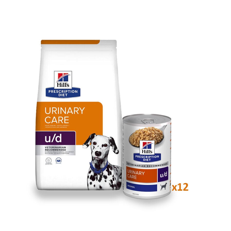 10 kg + 12 latas x 370 g Hill's Prescription Diet Urinary Care Pienso y Latas para perros &iexcl;Pack ahorro!, , large Imagen numero 1