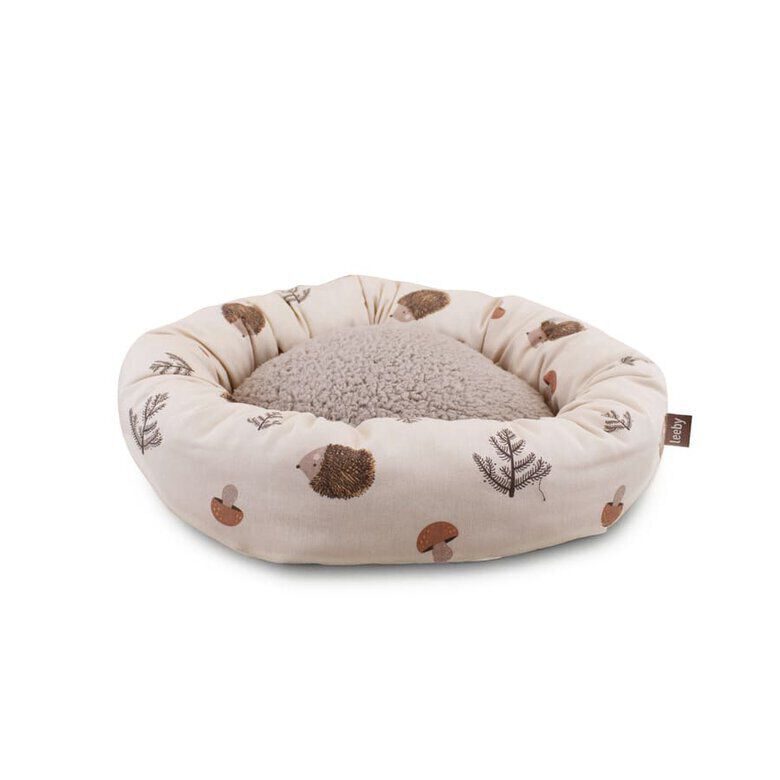 Leeby Cama Donut Antideslizante Blanca con Erizos para gatos thumbnail