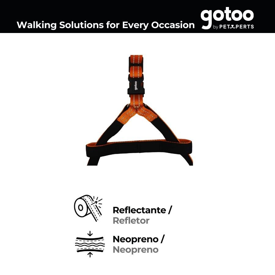 Gotoo Arn&eacute;s reflectante de neopreno naranja para perros, , large Imagen numero 4