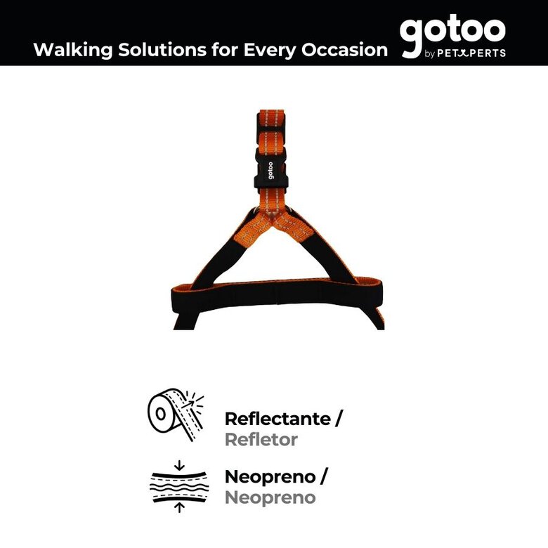 Gotoo Arnés reflectante de neopreno naranja para perros,  Imagen numero 4 Gotoo Arnés reflectante de neopreno naranja para perros, , large Imagen numero 4