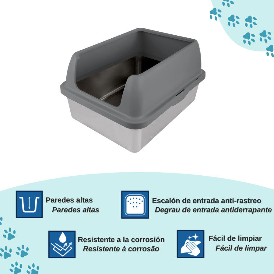 Nice Care Arenero Abierto Acero para gatos, , large Imagen numero 3