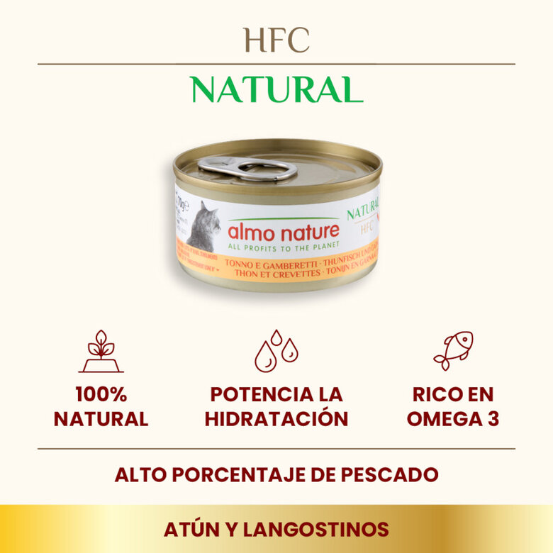 70 g Almo Nature HFC Atún y Gambas lata para gatos ,  Imagen numero 2 70 g Almo Nature HFC Atún y Gambas lata para gatos , , large Imagen numero 2