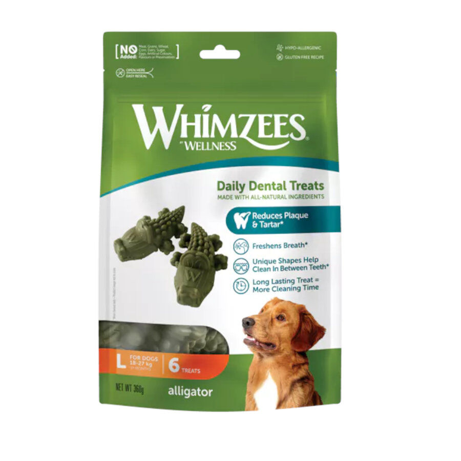 Whimzees Snacks Dentales Cocodrilo para perros de razas grandes