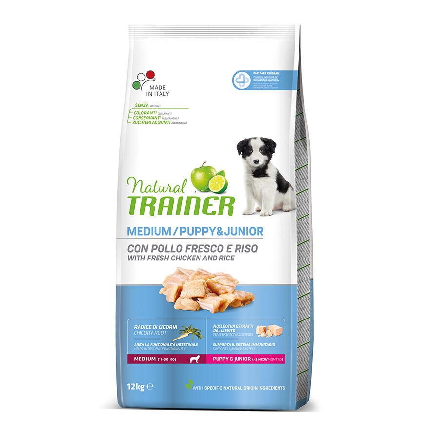 12 kg Natural Trainer Puppy&Junior Medium Pollo pienso para perros, , large Imagen numero 2