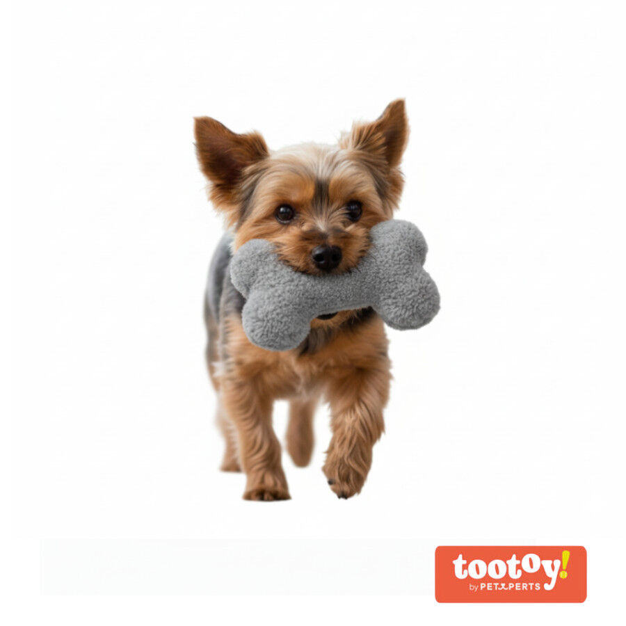 Tootoy! Hueso de Peluche con Sonido Gris para perros thumbnail