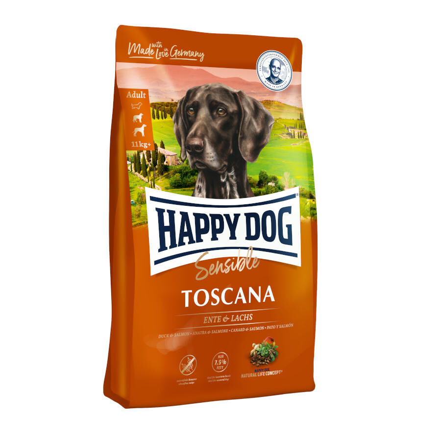 4 kg Happy Dog Adult Sensible Toscana Pato y Salm&oacute;n pienso, , large Imagen numero 1