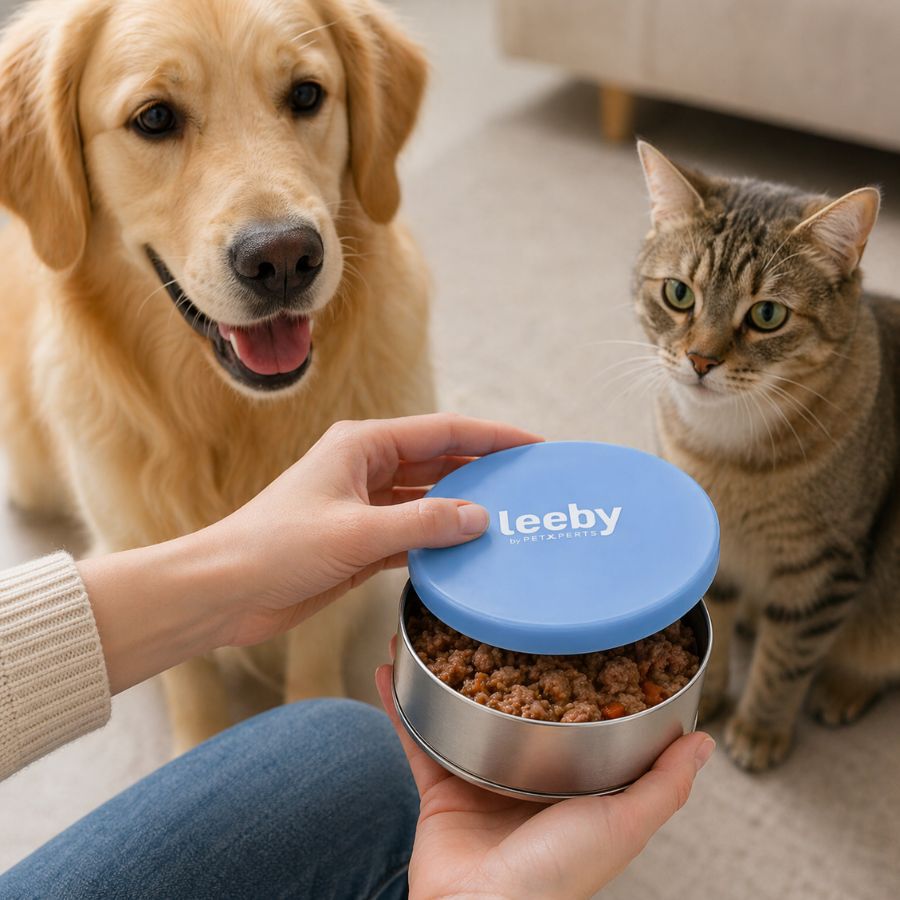 Leeby Tapa Comedero Azul para perros y gatos, , large Imagen numero 1
