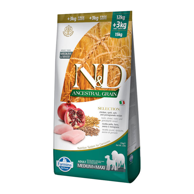Farmina N&amp;D Ancestral Grain Pollo y Granada pienso para perros