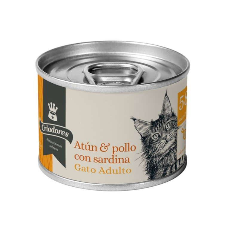 Criadores Adulto Atún con Pollo y Sardina en paté lata para gatos, , large image number null
