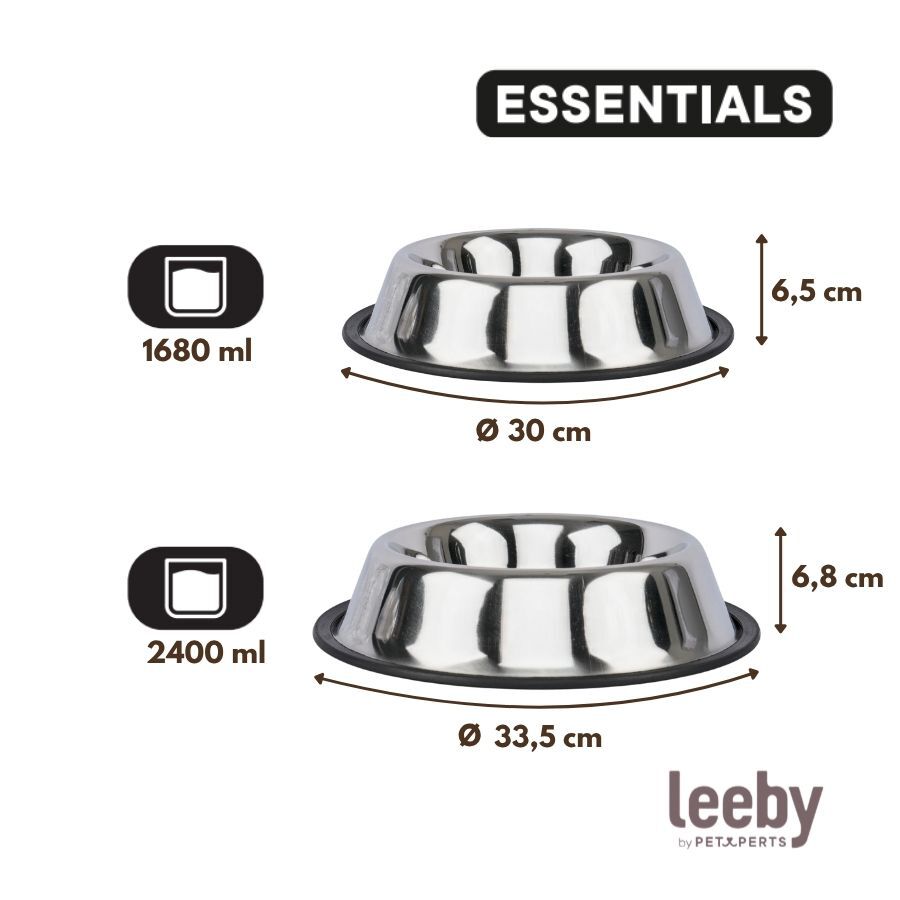 Leeby Comedero de Metal con Aro de Silicona para perros, , large Imagen numero 4