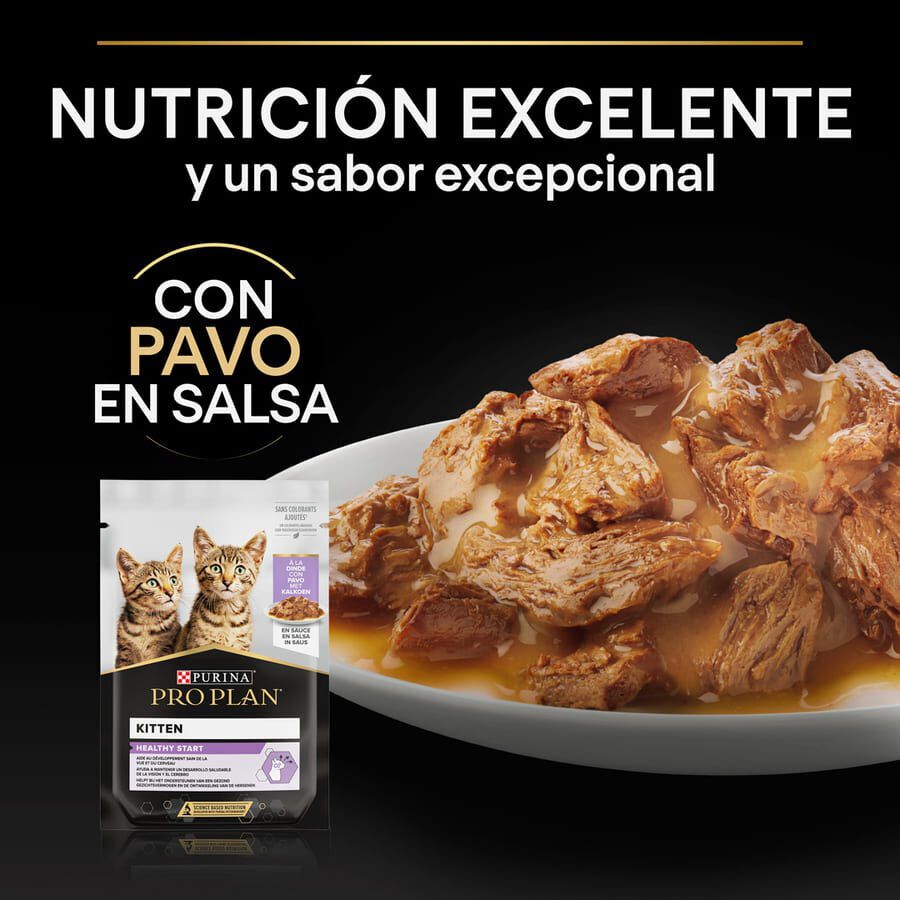 Pro Plan NutriSavour Feline Kitten Pavo en salsa sobre para gatitos thumbnail