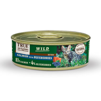 True Origins Wild Kitten Salmón y Arándanos lata para gatitos